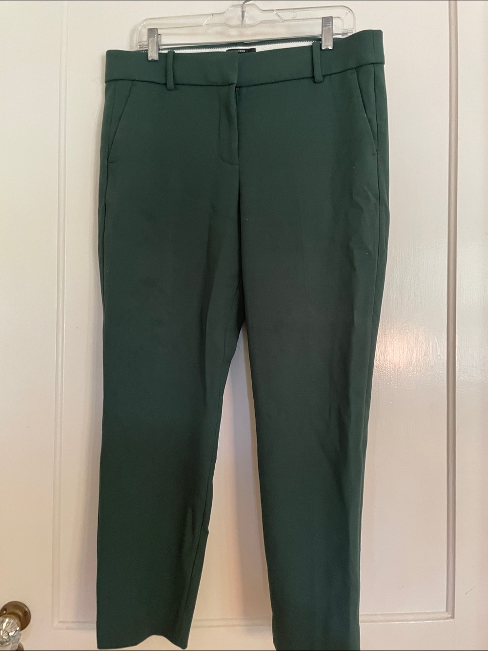 J. Crew Straight-Leg Tailored Pants in Deep Green